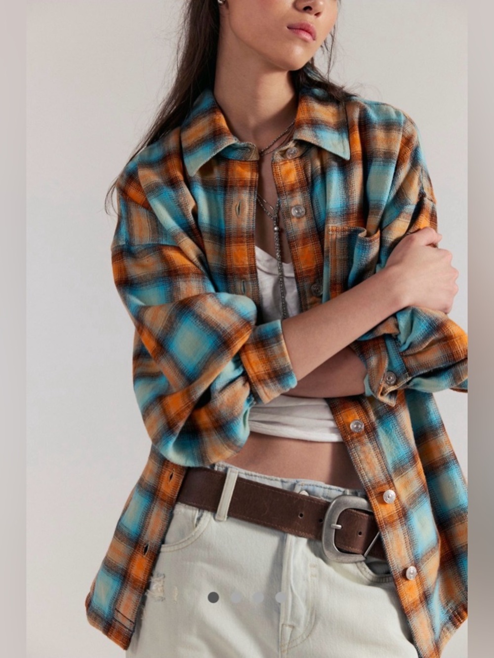 NEW We The Free People S Ashley Plaid Shirt NWT Flannel